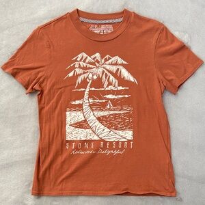 Volcom Rust Orange Graphic Palm-Print T-Shirt - women’s